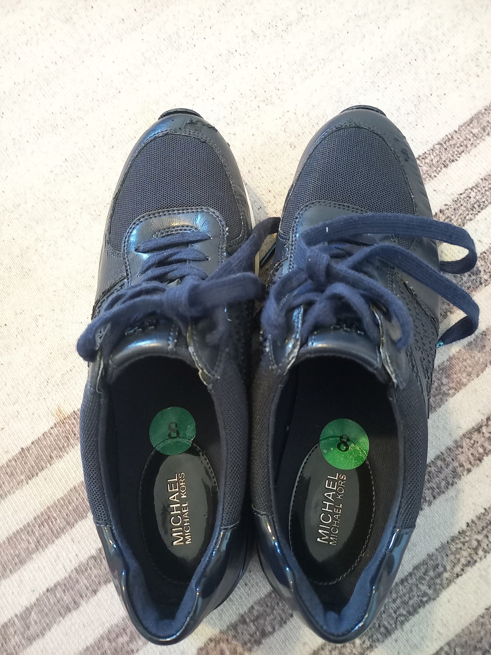 Michael Kors Navy Lace-Up Sneakers - Picture 2 of 8